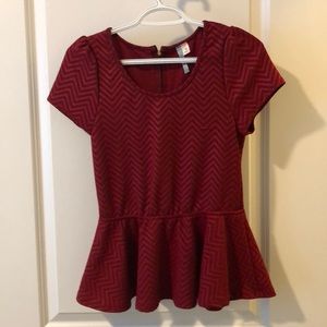 Red peplum shirt